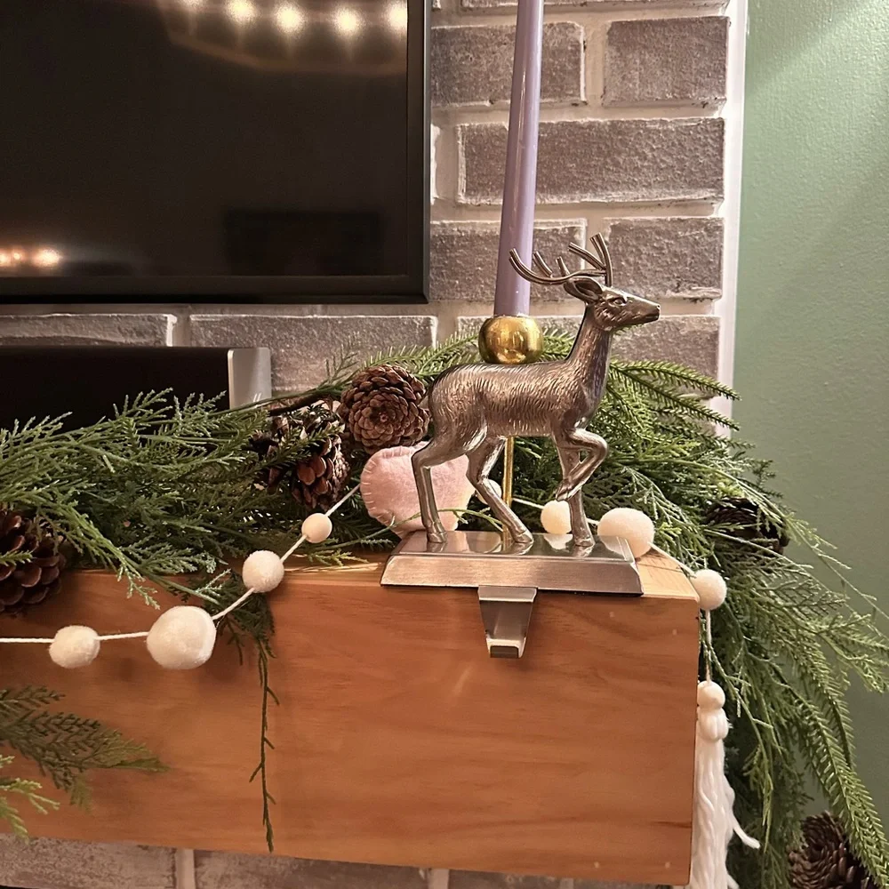 Silver Deer Stocking Holder